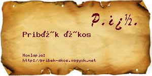 Pribék Ákos névjegykártya